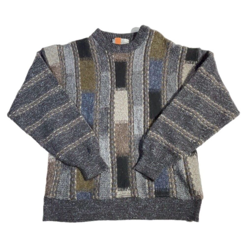 Hans Lettman Multicolor Pull Over Sweater Grandpa Style Size Small